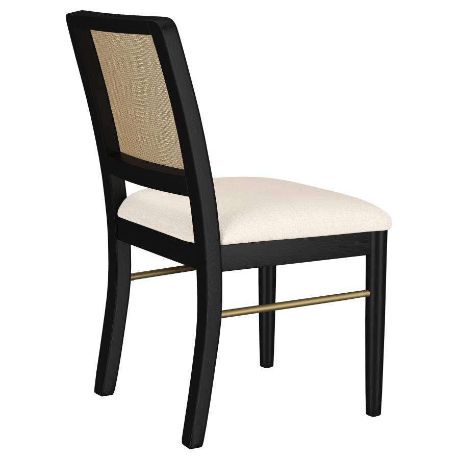Arini Rattan Cane Dining Side Chair Black (Set Of 2)