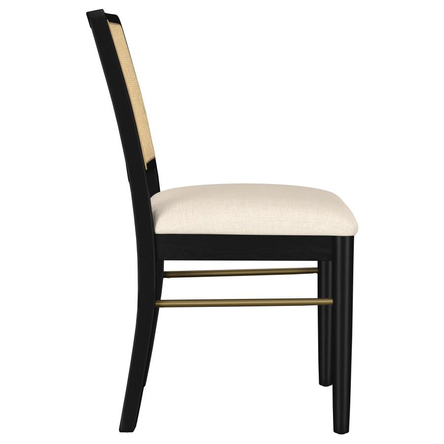 Arini Rattan Cane Dining Side Chair Black (Set Of 2)