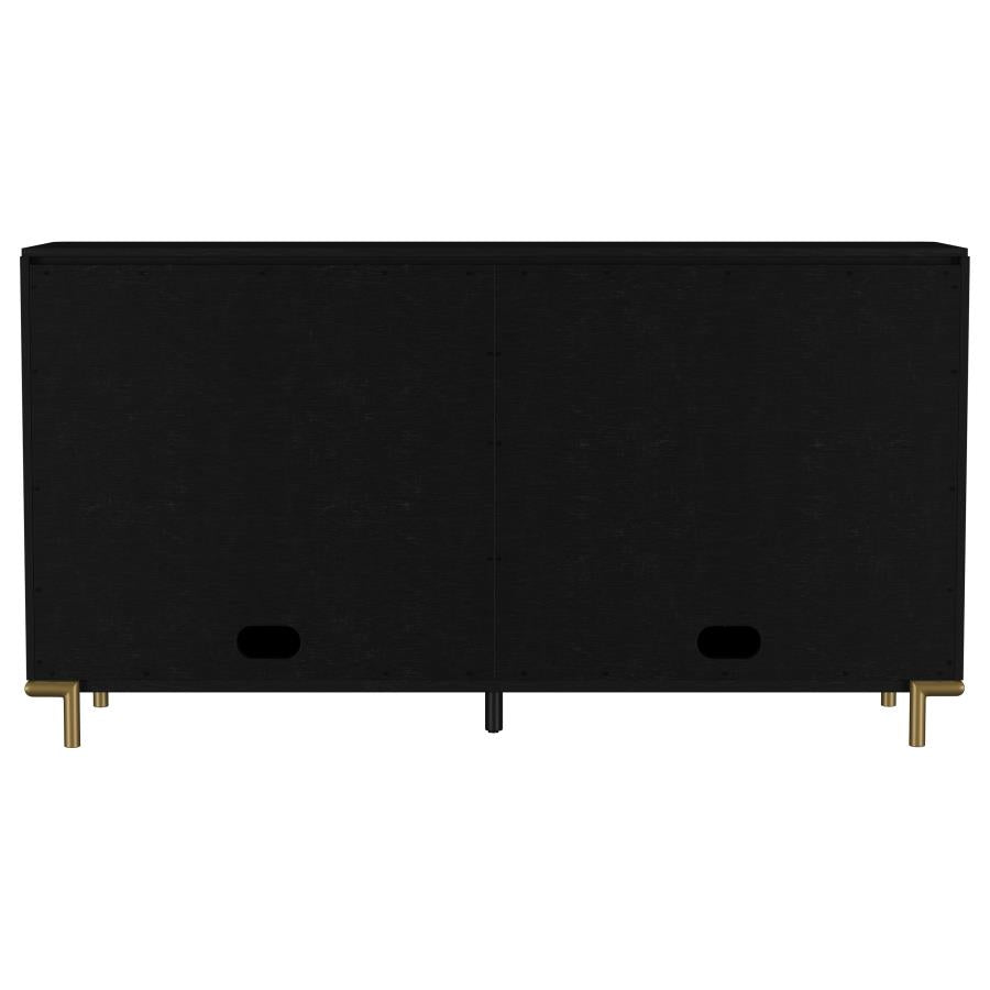 Arini 2-Drawer Cane Door Dining Sideboard Server Black