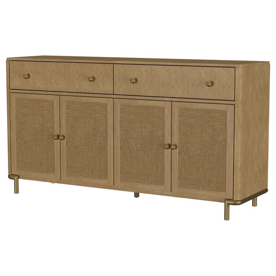 Arini 2-Drawer Cane Door Dining Sideboard Server Sand Wash