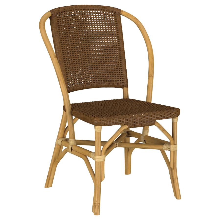 Lexley Woven Rattan Dining Side Chair Brown (Set Of 2)