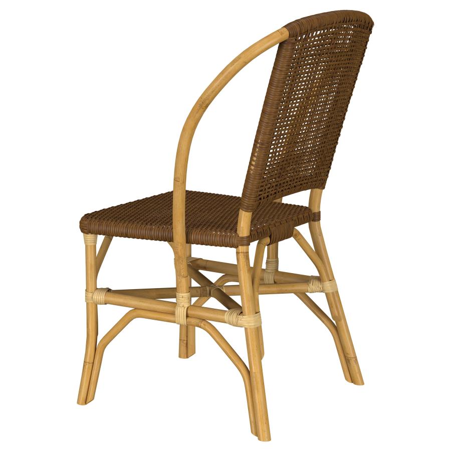 Lexley Woven Rattan Dining Side Chair Brown (Set Of 2)