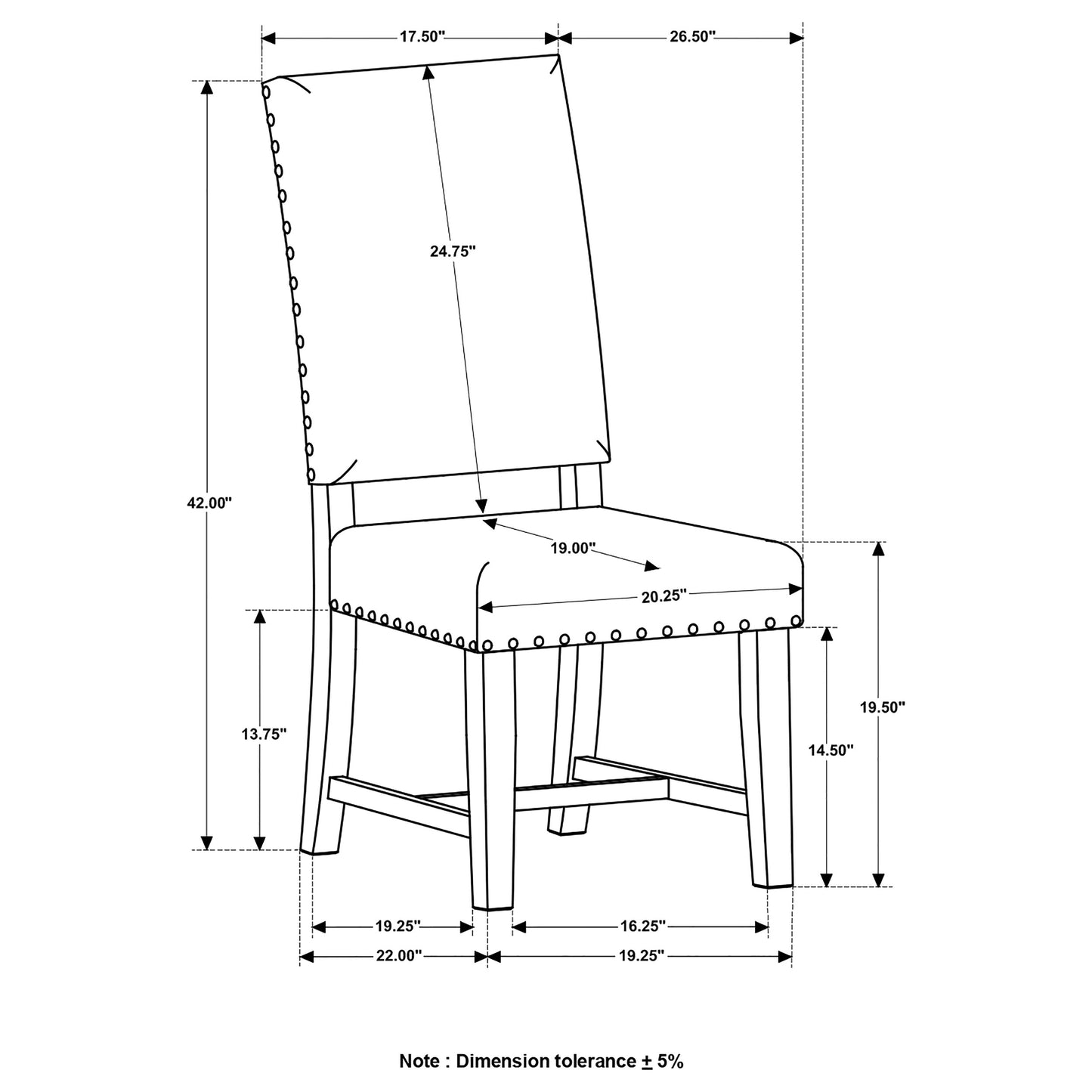 Twain Upholstered Dining Side Chair Warm Grey (Set of 2)