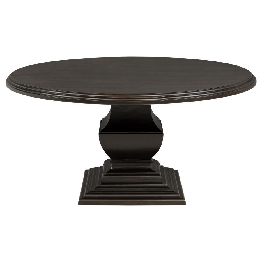Twyla 7-Piece Round Wood Dining Room Table Set Dark Cocoa