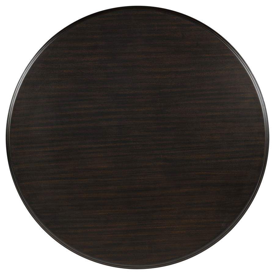 Twyla 7-Piece Round Wood Dining Room Table Set Dark Cocoa