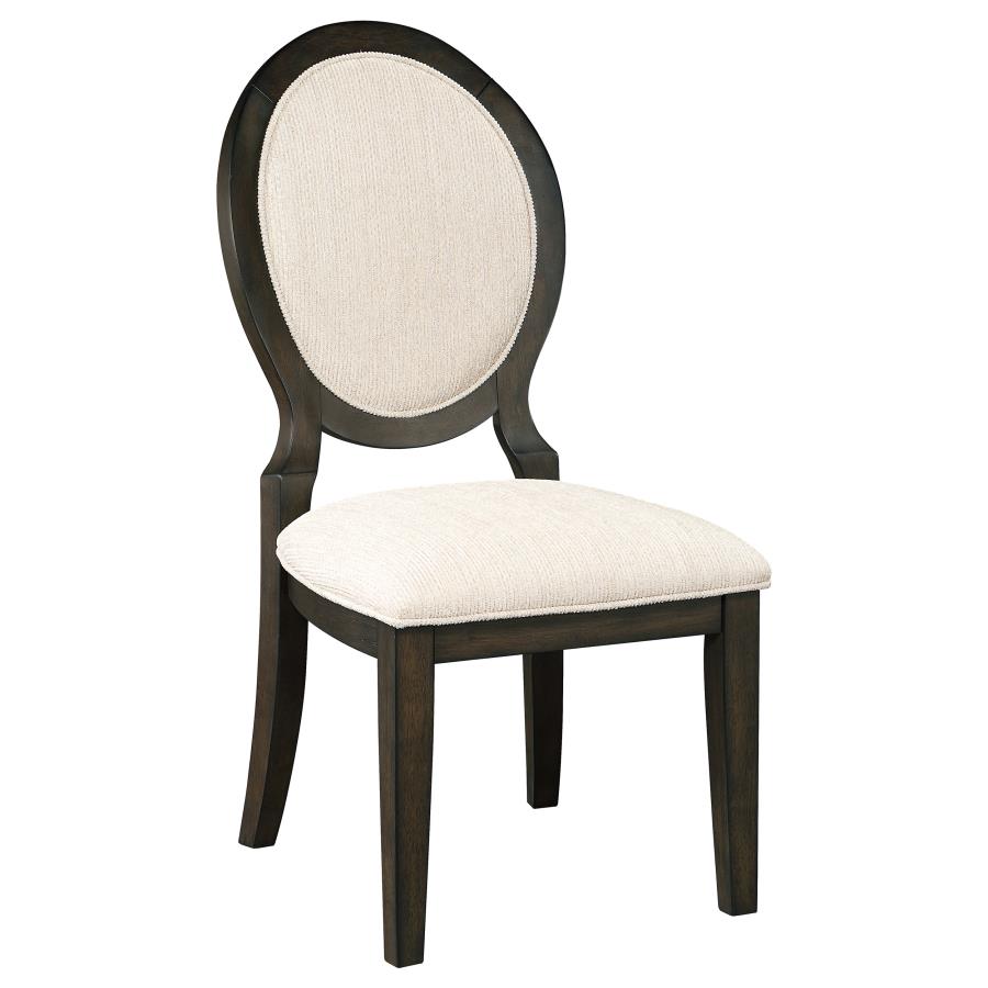 Twyla 7-Piece Round Wood Dining Room Table Set Dark Cocoa