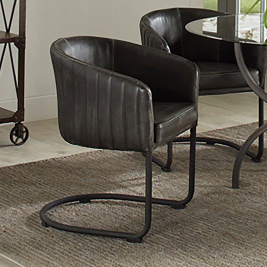 Banner Upholstered Dining Chair Anthracite and Matte Black