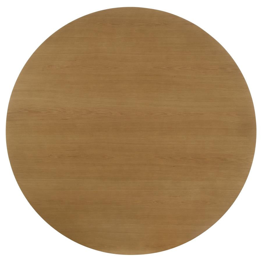 Hartville 7-Piece Round Dining Table Set Natural Light Brown