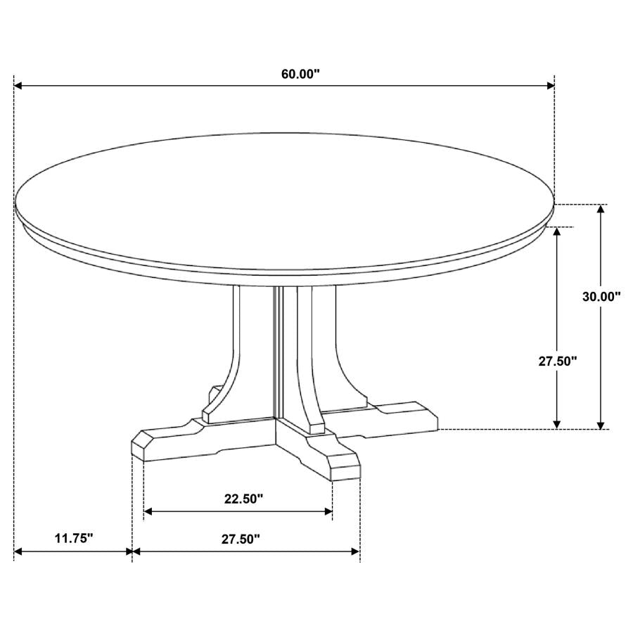 Hartville 60-Inch Round Dining Table Natural Light Brown
