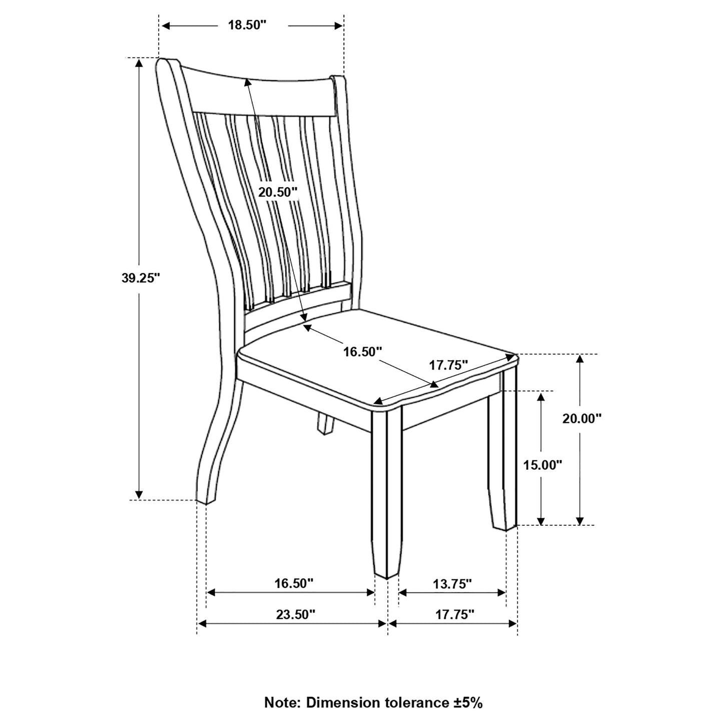 Kingman Wood Dining Side Chair Distressed White (Set of 2)