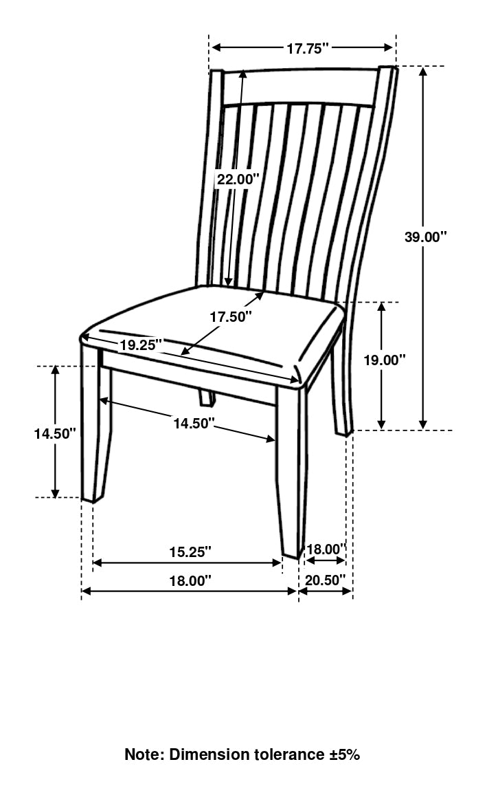 Nogales Slat Back Side Chairs Coastal Grey (Set of 2)