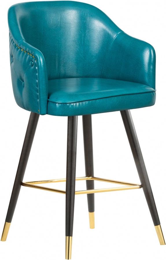 Meridian Furniture - Barbosa Faux Leather Bar-Counter Stool Set Of 2 In Blue - 900Blue-C - ATL FURNITURE