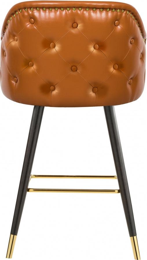 Meridian Furniture - Barbosa Faux Leather Bar-Counter Stool Set Of 2 In Cognac - 900Cognac-C - ATL FURNITURE