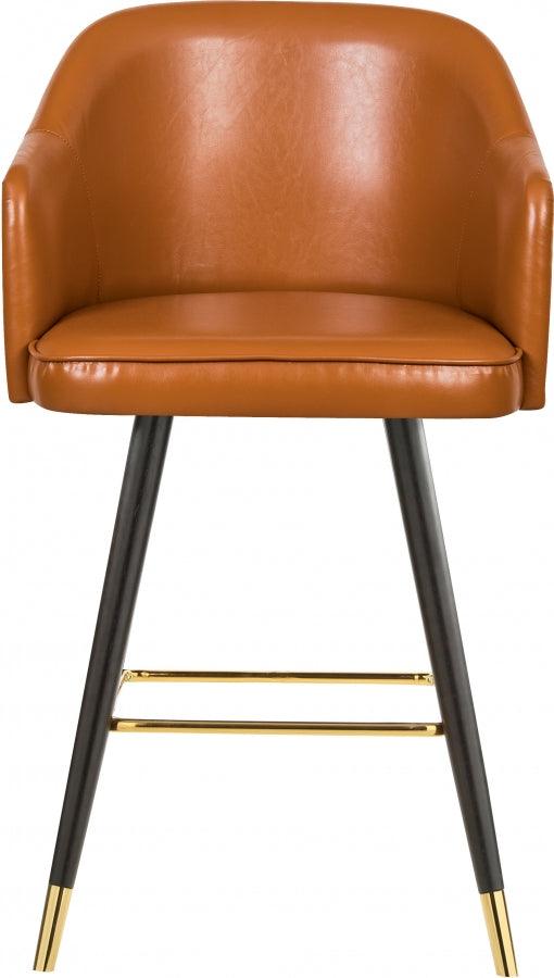 Meridian Furniture - Barbosa Faux Leather Bar-Counter Stool Set Of 2 In Cognac - 900Cognac-C - ATL FURNITURE