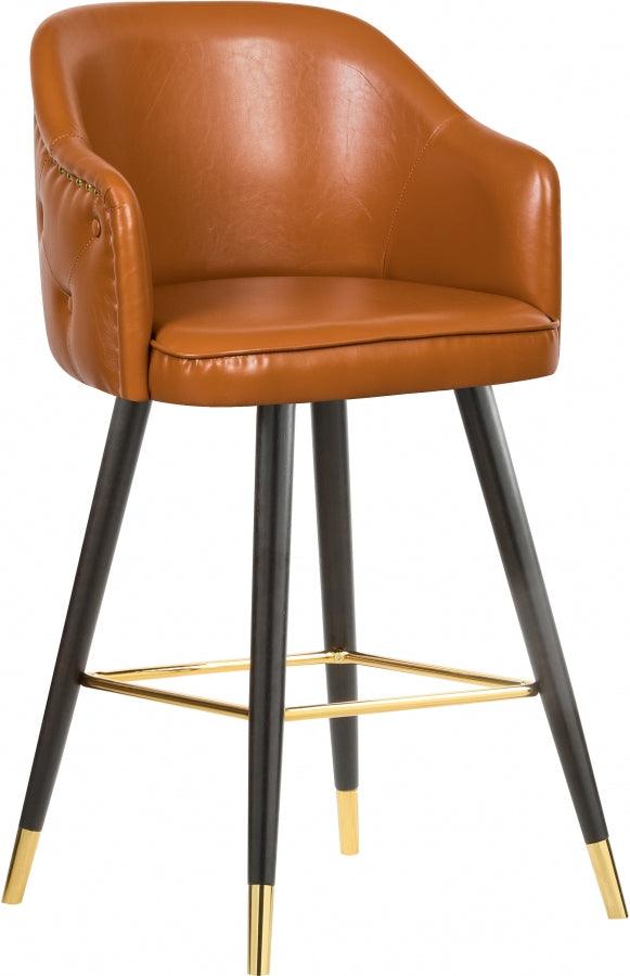 Meridian Furniture - Barbosa Faux Leather Bar-Counter Stool Set Of 2 In Cognac - 900Cognac-C - ATL FURNITURE