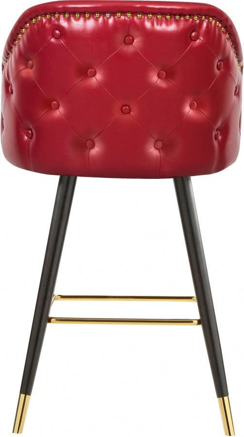 Meridian Furniture - Barbosa Faux Leather Bar-Counter Stool Set Of 2 In Red - 900Red-C - ATL FURNITURE