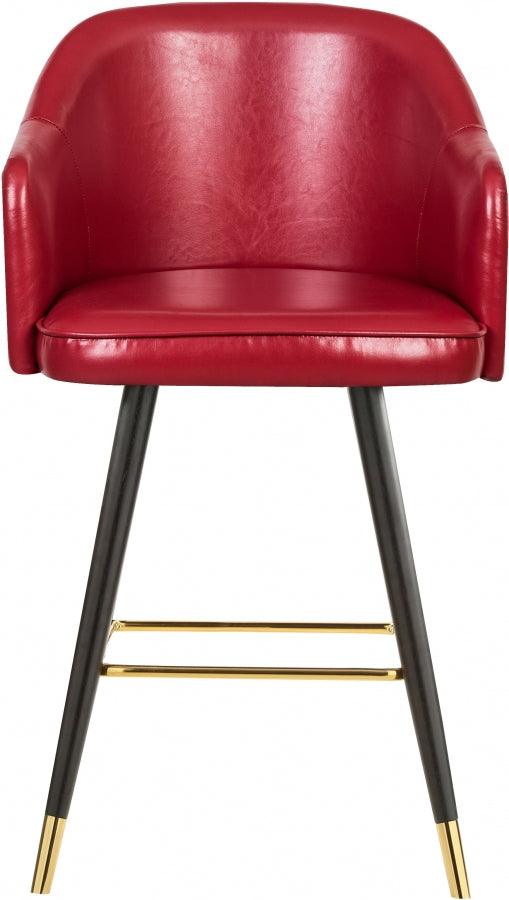 Meridian Furniture - Barbosa Faux Leather Bar-Counter Stool Set Of 2 In Red - 900Red-C - ATL FURNITURE