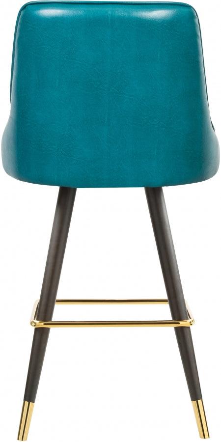 Meridian Furniture - Portnoy Faux Leather Counter Stool Set Of 2 In Blue - 908Blue-C - ATL FURNITURE