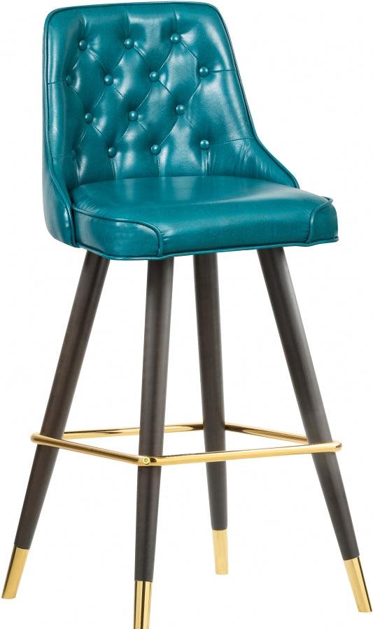 Meridian Furniture - Portnoy Faux Leather Counter Stool Set Of 2 In Blue - 908Blue-C - ATL FURNITURE