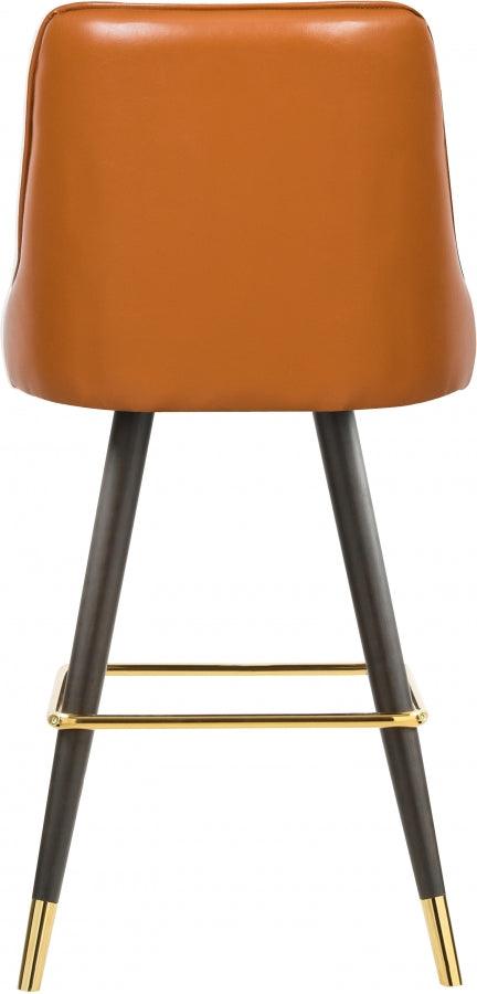 Meridian Furniture - Portnoy Faux Leather Counter Stool Set Of 2 In Cognac - 908Cognac-C - ATL FURNITURE