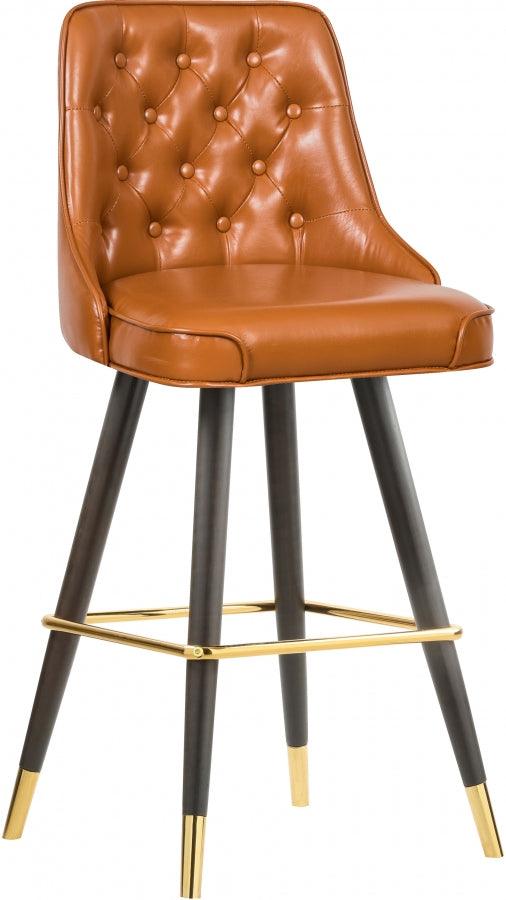 Meridian Furniture - Portnoy Faux Leather Counter Stool Set Of 2 In Cognac - 908Cognac-C - ATL FURNITURE