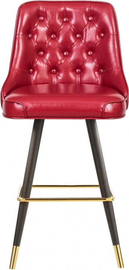 Meridian Furniture - Portnoy Faux Leather Counter Stool Set Of 2 In Red - 908Red-C - ATL FURNITURE