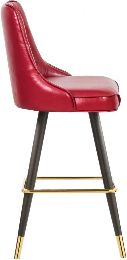 Meridian Furniture - Portnoy Faux Leather Counter Stool Set Of 2 In Red - 908Red-C - ATL FURNITURE