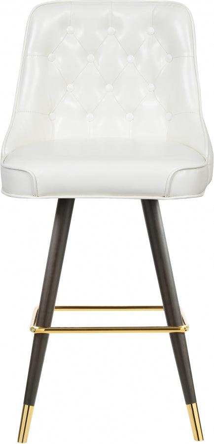 Meridian Furniture - Portnoy Faux Leather Counter Stool Set Of 2 In White - 908White-C - ATL FURNITURE