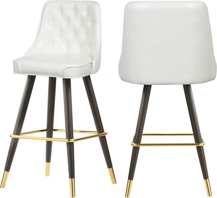 Meridian Furniture - Portnoy Faux Leather Counter Stool Set Of 2 In White - 908White-C - ATL FURNITURE