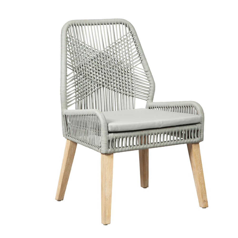 Nakia Woven Rope Dining Side Chairs Grey (Set of 2)