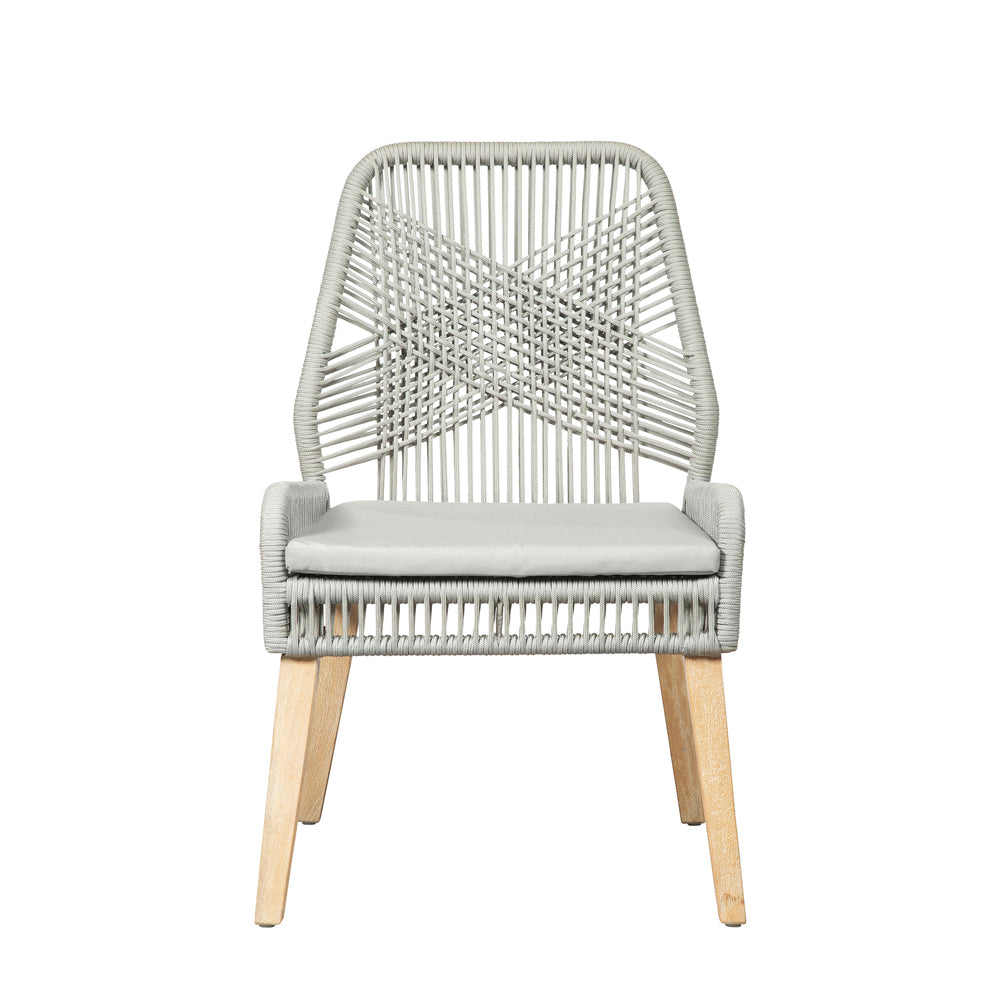 Nakia Woven Rope Dining Side Chairs Grey (Set of 2)