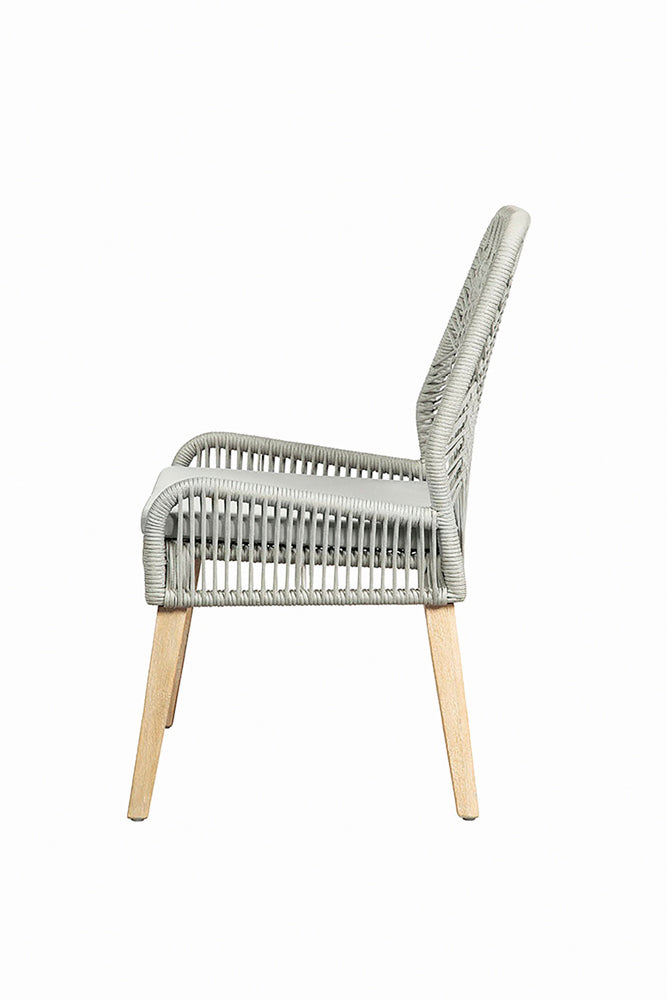 Nakia Woven Rope Dining Side Chairs Grey (Set of 2)