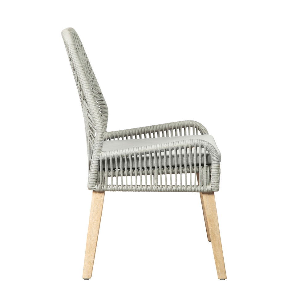 Nakia Woven Rope Dining Side Chairs Grey (Set of 2)