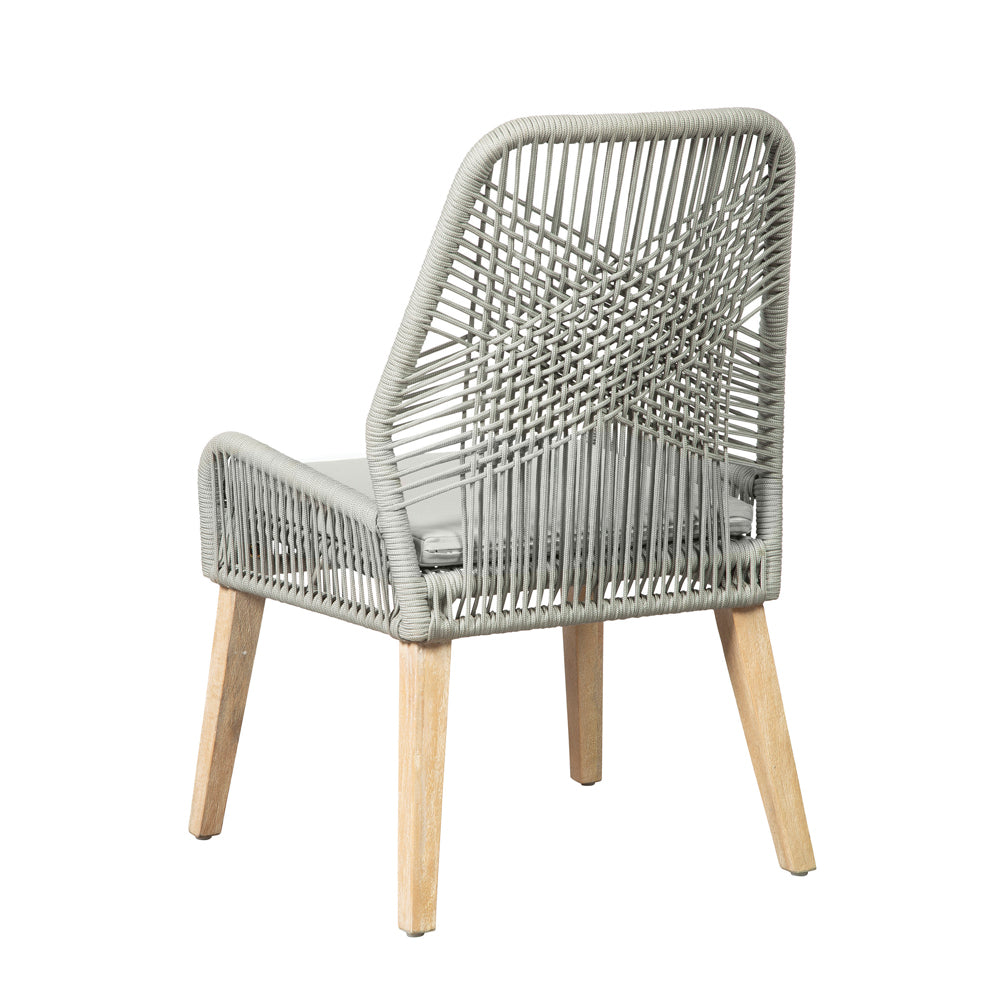 Nakia Woven Rope Dining Side Chairs Grey (Set of 2)