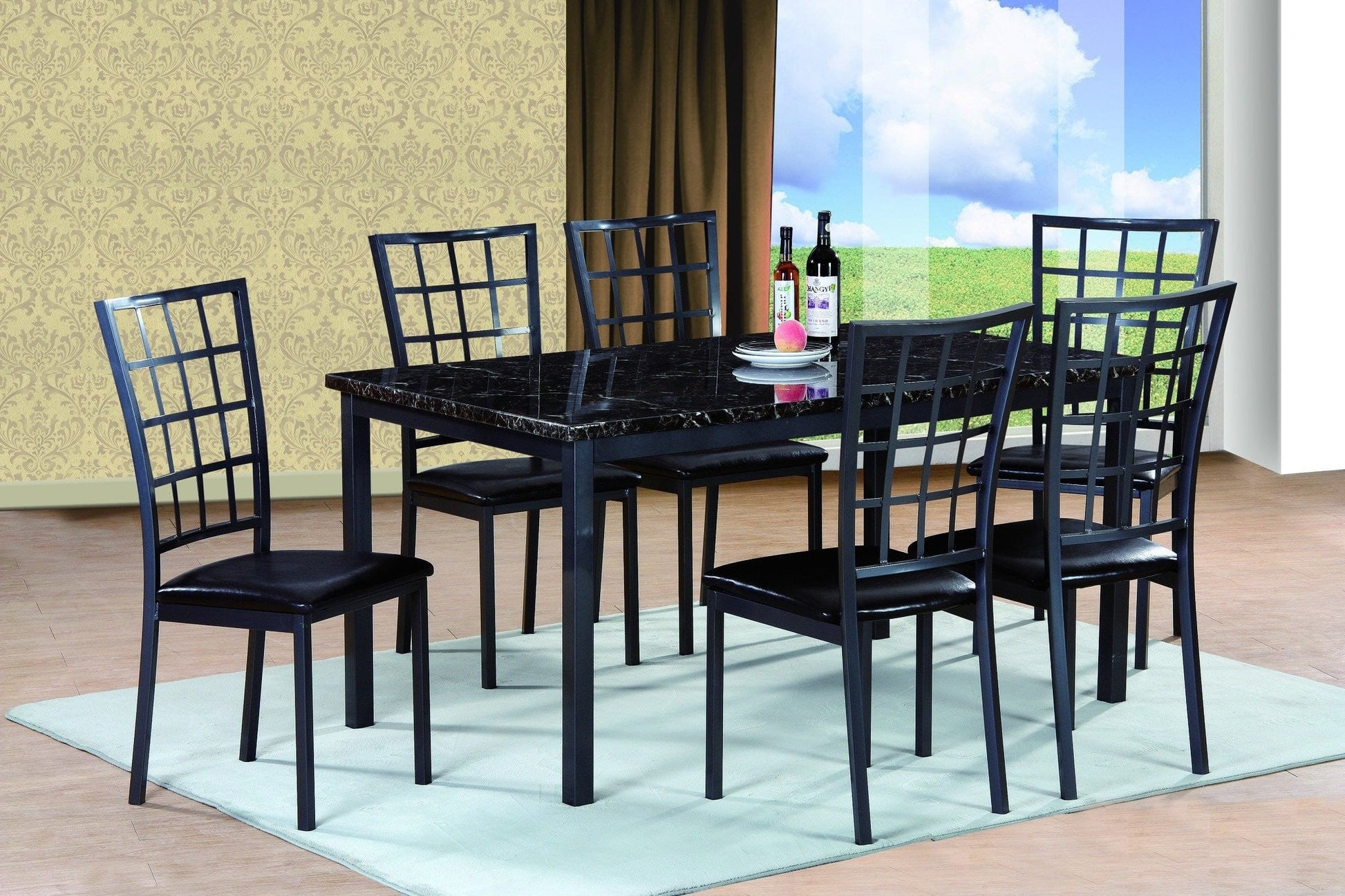 Rectangular Dining Table  & 4 Chairs - ATL FURNITURE