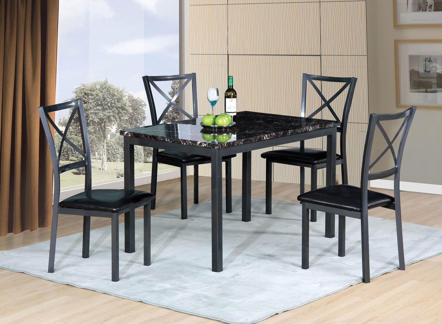 Rectangular Dining Table & 4 Chairs - ATL FURNITURE