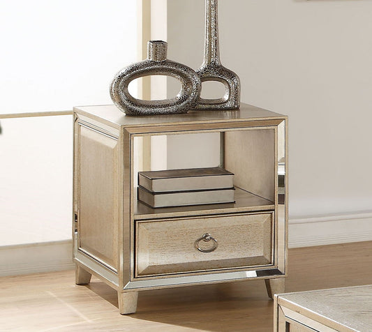 Acme Voeville End Table in Antique Gold 81202 - ATL FURNITURE