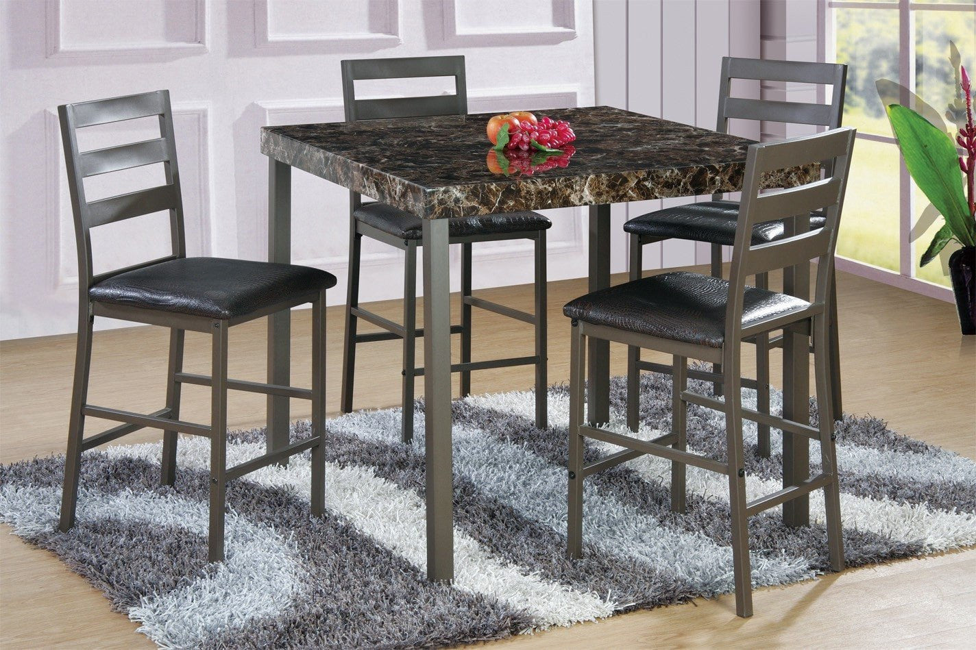 Counter Table Set;  5 PCS SET - ATL FURNITURE