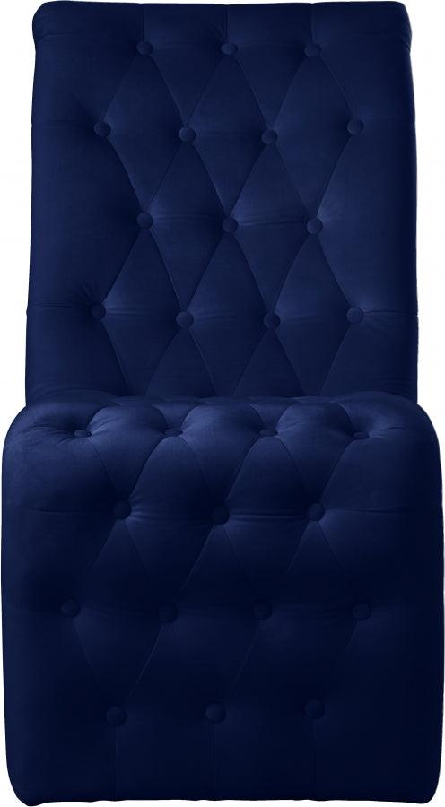 Curve Velvet Dining Chair Set Of 2 In Navy - 920Navy-C - ATL FURNITURE