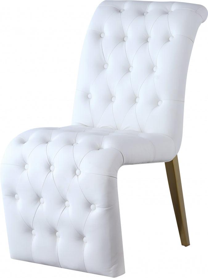 Curve Faux Leather Dining Chair Set Of 2 In White - 920White-C - ATL FURNITURE