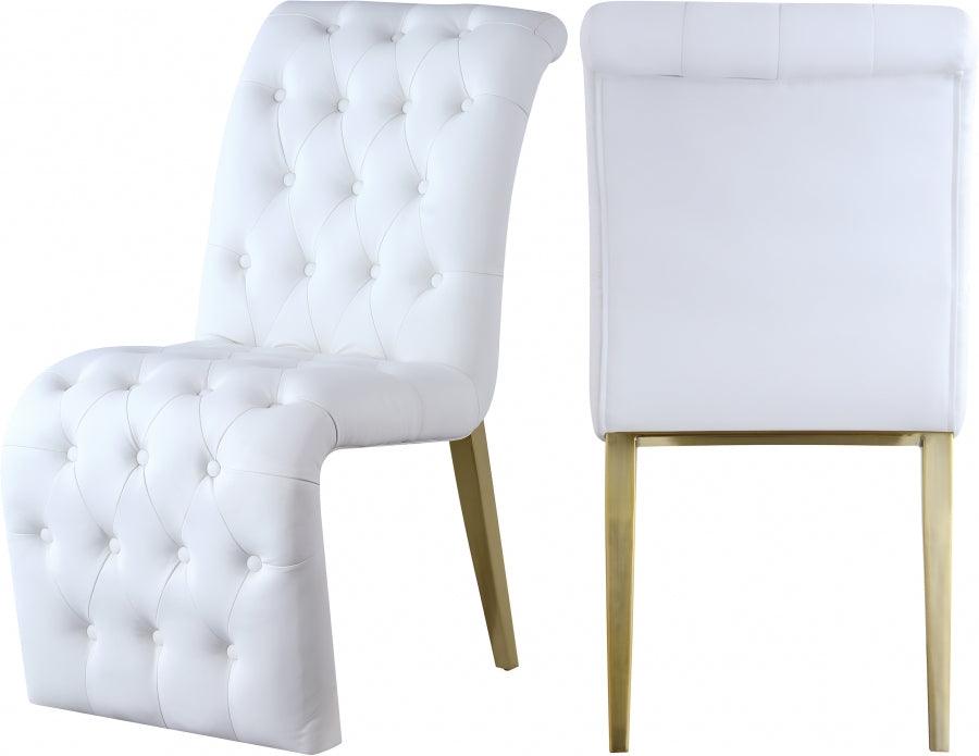 Curve Faux Leather Dining Chair Set Of 2 In White - 920White-C - ATL FURNITURE