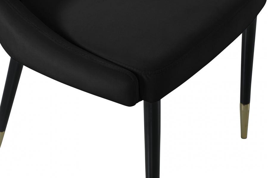 Meridian Furniture - Sleek Velvet Dining Chair Set Of 2 In Black - 944Black-C - ATL FURNITURE