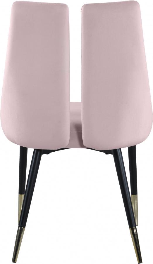 Meridian Furniture - Sleek Velvet Dining Chair Set Of 2 In Pink - 944Pink-C - ATL FURNITURE