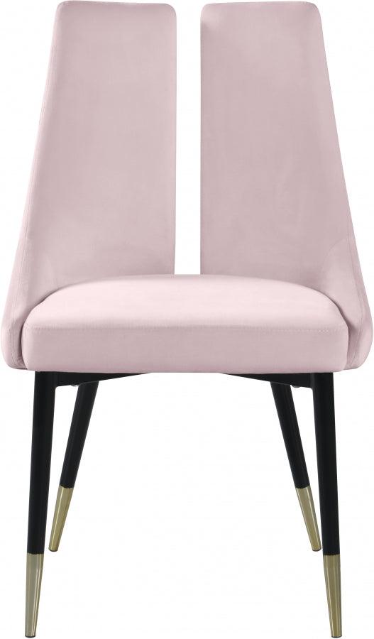 Meridian Furniture - Sleek Velvet Dining Chair Set Of 2 In Pink - 944Pink-C - ATL FURNITURE