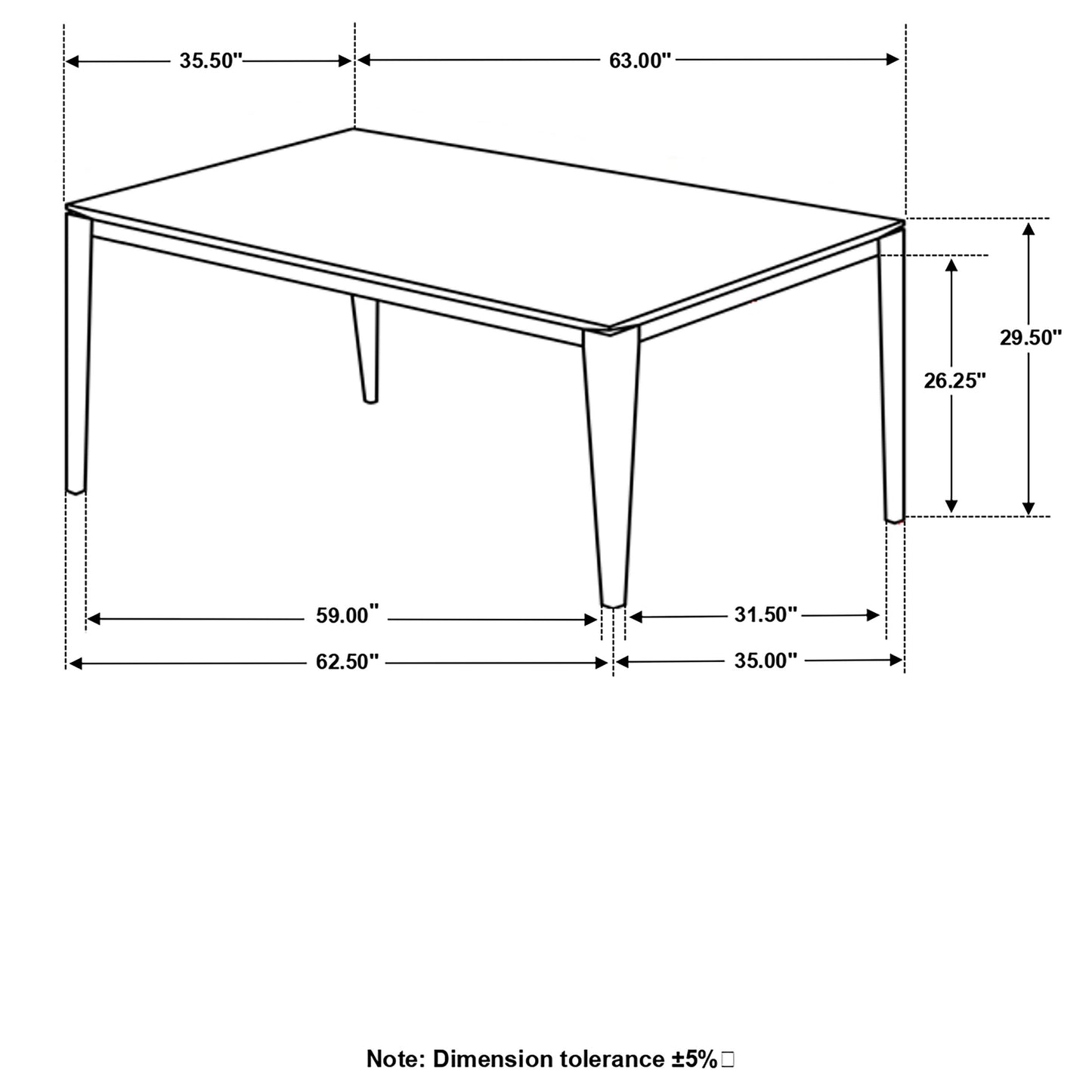 Stevie Rectangular 63-inch Faux Marble Dining Table White