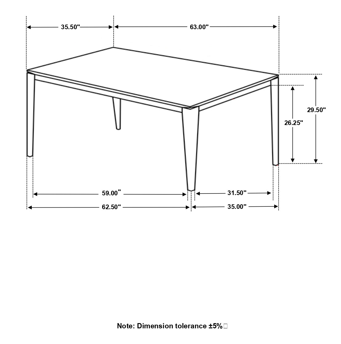 Stevie Rectangular 63-inch Faux Marble Dining Table White