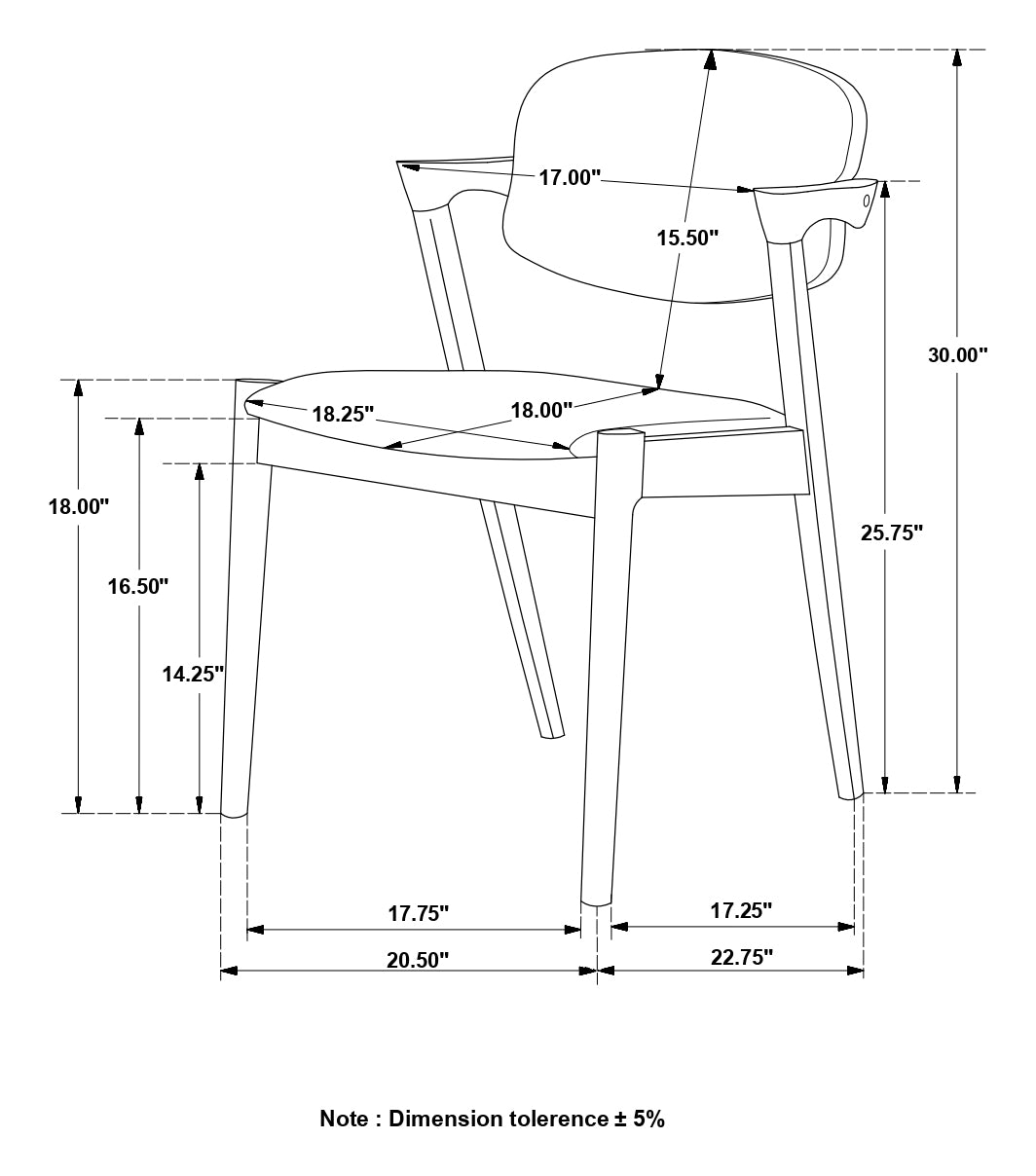 Stevie Padded Wood Dining Arm Chair Black (Set of 2)