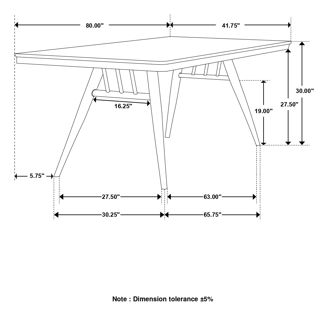 Wes Rectangular Dining Table Dark Walnut