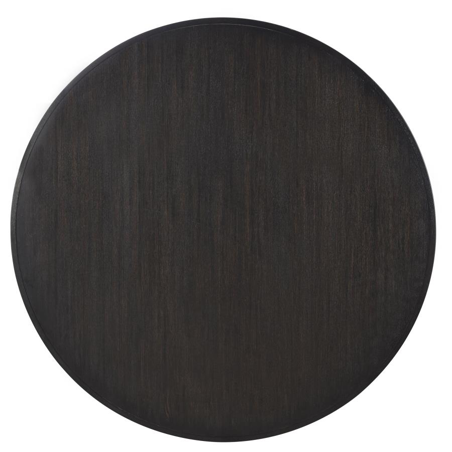Leandro 5-Piece Round Dining Table Set Burnished Black