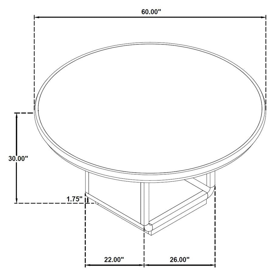 Leandro 7-Piece Round Dining Table Set Burnished Black